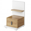 Nočný stolík MASSI 08 dub hikora/biela, ľavé vyhotovenie