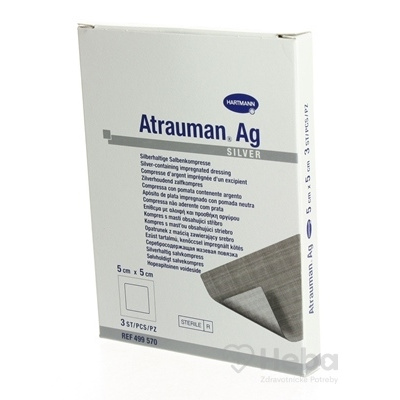 Atrauman ag kompres impregnovaný, obsahuje striebro (5x5 cm) 1x3 ks