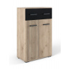 Casarredo ZEMURA komoda so šuplíkom, biely dub/čierna