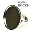 Crystal-ZONE Prsteň crystalROCKS krúžok 25 mm rhodium
