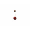 Oceľový piercing banánik s kryštálmi Veľkosť: Světle červená 1,6 x 10mm