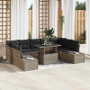 zahrada-XL Súprava záhradných pohoviek 10 pcs Sivá 100 x 55 x 73 cm 3349245