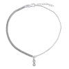 Silvego Strieborná retiazka na nohu Ellie s Infinity a Brilliance Zirconia ZT86751A