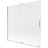 Mexen Velar dvojkrídlová vaňová clona posuvná 170 x 150 cm, mráz, brúsený nikel - 896-170-000-31-97
