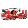 Wiky vehicles Auto hasiči tahač a helikoptéra s efekty set 55 cm