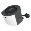 Legrand STOLOVÁ INDUKČNÁ NABÍJACIA STANICA 2X2P+T USB A+C 2M KÁBEL BIELA/TMAVOSIVÁ 049412