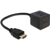 Delock 65226 HDMI adaptér [1x HDMI zástrčka - 2x HDMI zásuvka] čierna 12.00 cm; 65226
