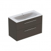 Geberit Selnova Square - Umývadlová skrinka 635x988x480 mm, s umývadlom, 2 zásuvky, lávová mat 501.245.00.1