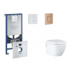 Grohe Rapid SLX Set predstenovej inštalácie, klozetu, dosky SoftClose a tlačidla Skate Cosmopolitan, kefovaný Warm Sunset SANI11BB4113-GR