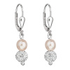 Strieborné náušnice visiace s Preciosa kryštály ružové okrúhle 31244.3