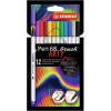 Vláknové fixky Pen 68 brush ARTY, 12 rôznych farieb STABILO 04-0014 4006381566926