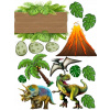 CUKROVÁ TLAČ jedlý obrázok na tortu Cukrová hmota DINOSAURY JURASSIC PARK SADA