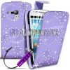 Kožený obal Samsung Galaxy S III Mini – Diamond Flip – fialová