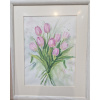 Ružové tulipány - Mária Lenárdová, originálny, ručne maľovaný obraz M (do veľkosti 65x65cm) Viac farieb
