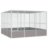 Klietka pre vtáky sivá 302,5x324,5x211,5 cm pozinkovaná oceľ-ForU-171553