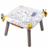 Kreatívny stôl pre deti na kreslenie Kid Creative Table Smoby s 3 odkladacími priestormi 11 doplnkov s fixkami a obrázkami 70*70*47 cm od 24 mes