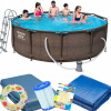 Záhradný rámový bazén 366 x 100 cm Bestway 5670 (BESTWAY 56709 10v1 RÁMOVÝ BAZÉN 366x100 RATTAN)