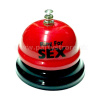 Zvonček recepčný - RING FOR SEX - červený, kovový