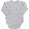 NEW BABY Dojčenské body celorozopínacie New Baby Classic II sivé s hviezdičkami Sivá