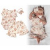 Zavinovacie body, kraťasky + čelenka, mušelín, Pivonky, Baby Nellys, smotanové, veľ. 86