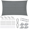 tectake 406202 tieniaca plachta sunny, odolný hdpe materiál s uv ochranou - 5 x 7 m, šedá