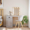 zahrada-XL Toaletný stolík s LED svetlami sivý sonoma 90x42x132,5 cm 834976