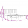 vidaXL Kovový rám postele s čelom biely 120x190 cm - Biela - 60703-15629