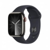 APPLE Watch Series 9 GPS + Cellular 45mm Graphite Stainless Steel Case with Midnight Sport Band - S/M mrmv3qc/a