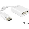 Delock 61765 DisplayPort / DVI adaptér [1x zástrčka DisplayPort - 1x DVI zásuvka 24+5-pólová] biela s feritovým jadrom 12.00 cm; 61765