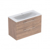 Geberit Selnova Square - Umývadlová skrinka 635x988x480 mm, s umývadlom, 2 zásuvky, orech hickory 501.246.00.1