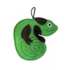 Kiwi Hračka pes LEATHER CHAMELEON kůže,zelená 16 cm