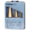 Sada stupňovitých vrtákov Strend Pro SS421, 4-12, 4-20, 4-32 mm, TiN, HSS 4241 rovný, do kovu