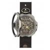 Strieborné pánske hodinky Mondia s koženým opaskom Tattoo Dirty Silver 48MM