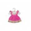 Bigjigs Toys Ružové šaty s pruhovaným lemovaním pre bábiku 34 cm BJD546