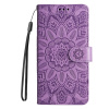 Peňaženkové puzdro Embossing Pattern Slnečnica fialové – Google Pixel 9a