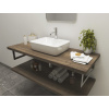 CERAMICA LATINA ATYP 181-200 x 46-50cm doska pod umývadlo, MDF/lamino, dub halifax tabak