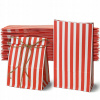 50x PAPIEROVÁ taška PRUHOVANÁ 16x8x27 cm NA POPCORN SLADKOSTI EKOLOGICKÁ