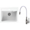 Set Alveus (dřez Atrox 30 White 11 + baterie Mintas Bílá/Kartáčovaná ocel) SETA25043