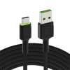 Green Cell Green Cell Cable Ray USB-A - USB-C Green LED 200cm with support for Ultra Charge QC3.0 fast charging