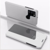Knižkové puzdro Electroplating Mirror na Samsung Galaxy A21s - Strieborný
