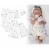 Zavinovacie body, kraťasky + čelenka, mušelín, Srdiečko, Baby Nellys, smotanové, veľ. 86