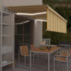 vidaXL Automatická markíza tienidlo&LED&senzor vetra 5x3 m žlto-biela