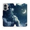 Flip pouzdro na mobil Xiaomi POCO X8 Pro Max - Mobiwear V145P, noční obloha s měsícem (Flip pouzdro, obal, kryt na mobil Xiaomi POCO X8 Pro Max, tenký design, silikonová vanička, stojánek)