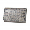 Dámska luxusná kožená peňaženka s dezénom krokodíla v šedej farbe
