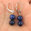 Náušnice Lapis lazuli guličky Ag925/100