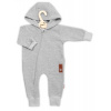 Teplákový overal s vreckom a kapucňou BOY, Baby Nellys, sivý, veľ. 62 56 (1-2m)
