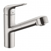 Hansgrohe Focus M42 Drezová batéria M427-H150 s výsuvnou spŕškou, vzhľad nehrdzavejúcej ocele 71814800-HG