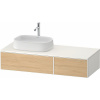 DURAVIT Zencha závesná skrinka pod umývadlo na dosku (umývadlo vľavo), 2 zásuvky, 1300 x 550 x 281 mm, dub prírodný/biela super matná, ZE4816030840000