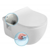 SAPHO - BRILLA CLEANWASH závesná WC misa s bidet. spŕškou, Rimless, 36,5x53cm, biela 100612