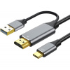 Kabel HDMI2.0 na USB-C pro monitory s USB-C konektorem, 4K@60Hz,1080p Aluminium 2m